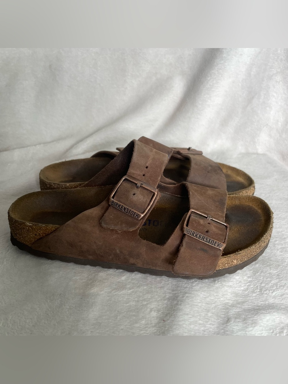 Birkenstock Arizona Brown Oiled Leather Sandals Women Size 37 US 6 - 6.5 Narrow